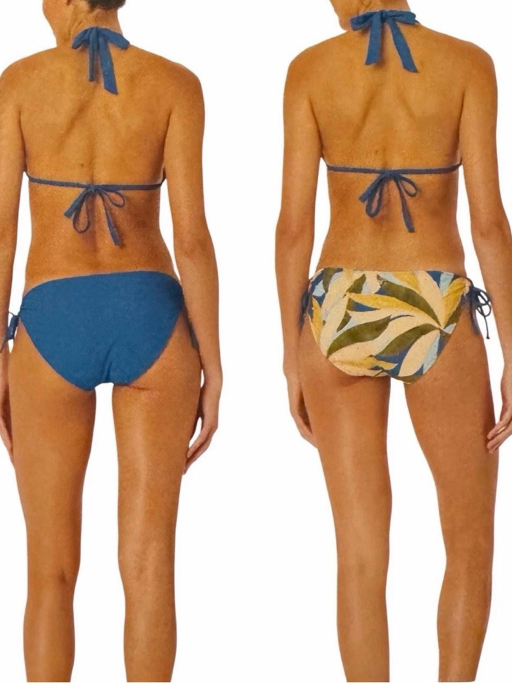 Hurley Reversible Halter Bikini - Blue & Tropical Green Print Size M NWT - Picture 5 of 10